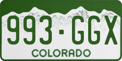 CO license plate 993GGX