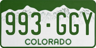 CO license plate 993GGY