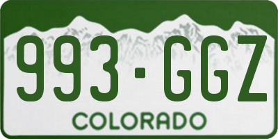 CO license plate 993GGZ