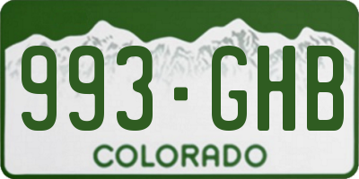 CO license plate 993GHB