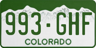 CO license plate 993GHF