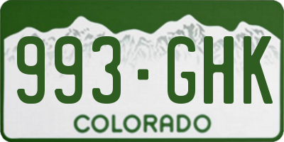 CO license plate 993GHK