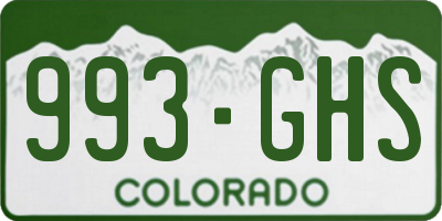 CO license plate 993GHS