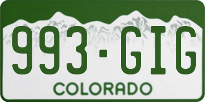 CO license plate 993GIG
