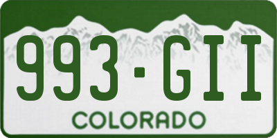 CO license plate 993GII
