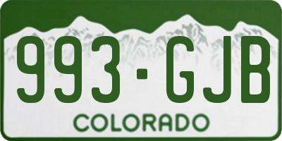 CO license plate 993GJB