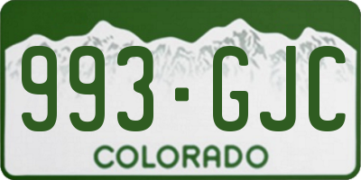 CO license plate 993GJC