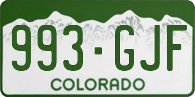 CO license plate 993GJF
