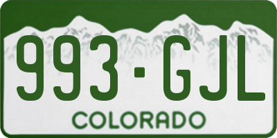 CO license plate 993GJL