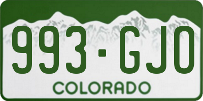 CO license plate 993GJO