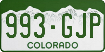 CO license plate 993GJP
