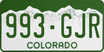 CO license plate 993GJR