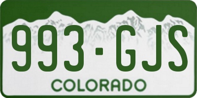 CO license plate 993GJS