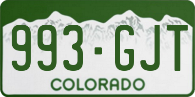 CO license plate 993GJT