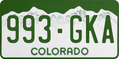 CO license plate 993GKA