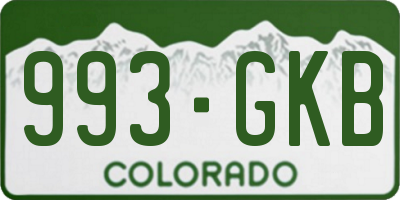 CO license plate 993GKB