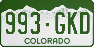 CO license plate 993GKD