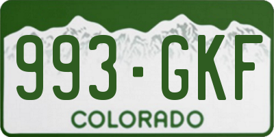 CO license plate 993GKF