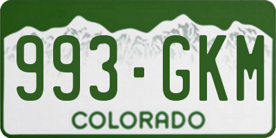 CO license plate 993GKM