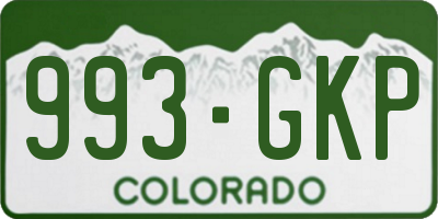 CO license plate 993GKP