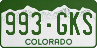 CO license plate 993GKS