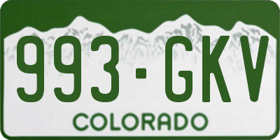 CO license plate 993GKV