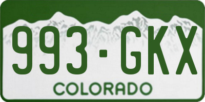 CO license plate 993GKX
