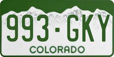 CO license plate 993GKY