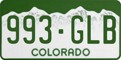 CO license plate 993GLB