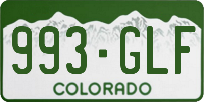 CO license plate 993GLF