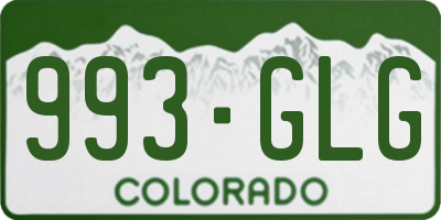 CO license plate 993GLG