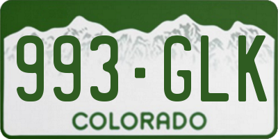 CO license plate 993GLK