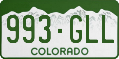 CO license plate 993GLL