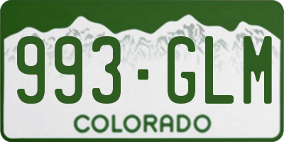 CO license plate 993GLM