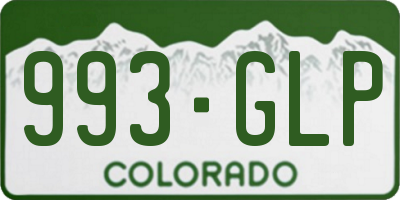 CO license plate 993GLP