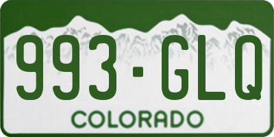 CO license plate 993GLQ