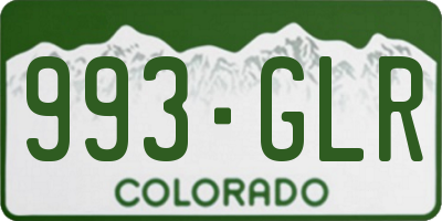CO license plate 993GLR