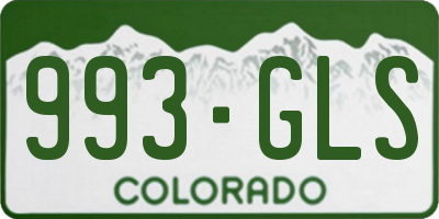 CO license plate 993GLS