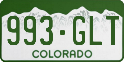CO license plate 993GLT