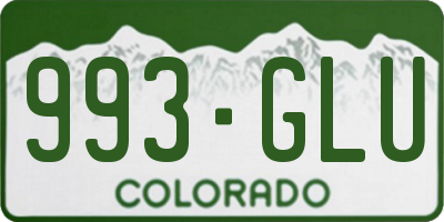 CO license plate 993GLU