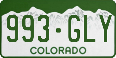 CO license plate 993GLY