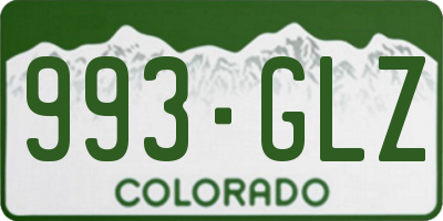 CO license plate 993GLZ