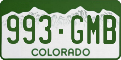 CO license plate 993GMB