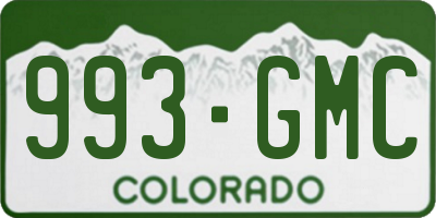 CO license plate 993GMC