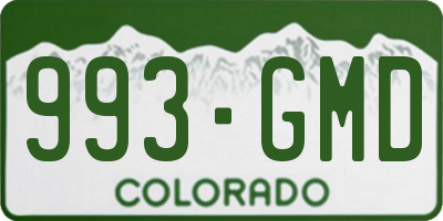 CO license plate 993GMD