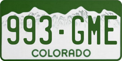 CO license plate 993GME