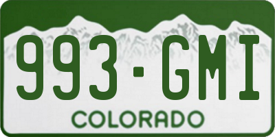 CO license plate 993GMI
