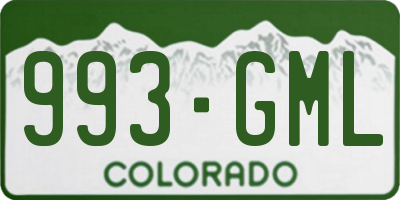 CO license plate 993GML