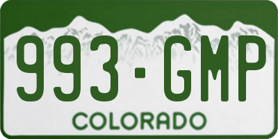 CO license plate 993GMP