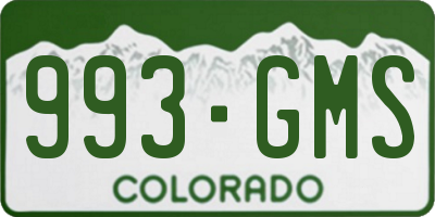 CO license plate 993GMS